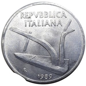 obverse: 10 lire 1989  difetto di Tranciatura FDC