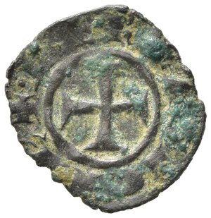 obverse: BRINDISI o MESSINA. Corrado II (1254-1258). Denaro Mi (0,73 g). Croce patente - R/ C R sormontato da omega. Spahr 175. qBB