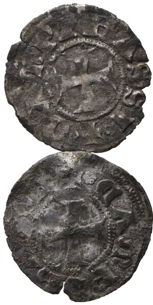 obverse: CAMPOBASSO. Nicola II di Monforte (1461-1463). Lotto di 2 Tornesi Mi. Biaggi 538; MIR 369. MB