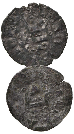 reverse: CAMPOBASSO. Nicola II di Monforte (1461-1463). Lotto di 2 Tornesi Mi. Biaggi 538; MIR 369. MB
