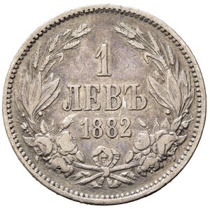 reverse: BULGARIA. 1 Lev 1882. Ag. KM#4. BB