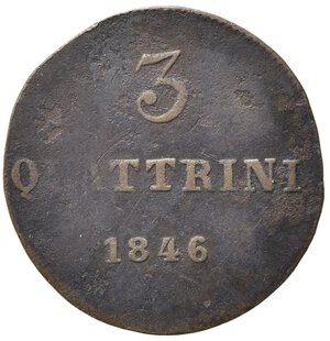 reverse: FIRENZE. Granducato di Toscana. Leopoldo II di Lorena (1824-1859). 3 Quattrini 1846. Cu. Gig. 89. Raro. qBB