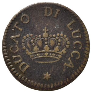 obverse: LUCCA. Ducato di Lucca. Carlo Ludovico di Borbone (1824-1847). Mezzo soldo 1826. Cu. Gig. 16. BB