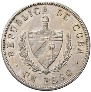 obverse: CUBA. 1 Peso 1915. Ag. KM#15. qFDC