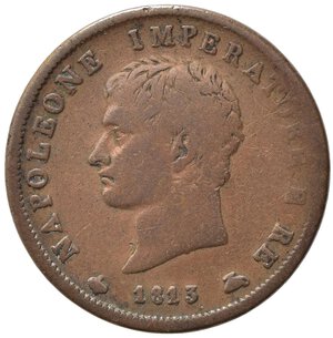 obverse: MILANO. Napoleone I re d Italia (1805-1814). Soldo 1813 M. Cu. Gig.215. MB+