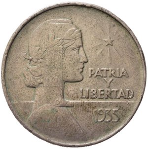 reverse: CUBA. 1 Peso 1935. Ag. KM#22. BB+