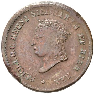 obverse: NAPOLI. Ferdinando I di Borbone (1816-1825). 5 Tornesi 1819. Cu. Magliocca 456. qBB