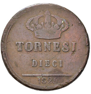 reverse: NAPOLI. Francesco I di Borbone (1825-1830). 10 Tornesi 1825. Cu. Magliocca 473. MB