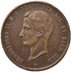 obverse: NAPOLI. Francesco II (1859-1860). 10 tornesi 1859. Cu. Gig. 4. BB+