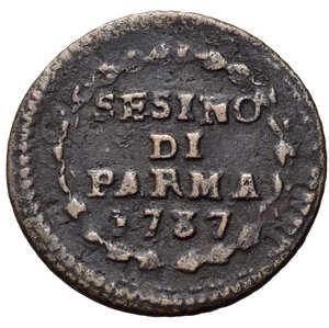 obverse: PARMA. Ferdinando di Borbone (1765-1802). Sesino 1787 Cu (1,42 g). Raro. MIR 1088/5. BB