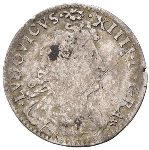obverse: FRANCIA. Luigi XIV (1643-1715). 4 Sols 1677 A. Ag (1,56 g). KM#232.1. MB-BB