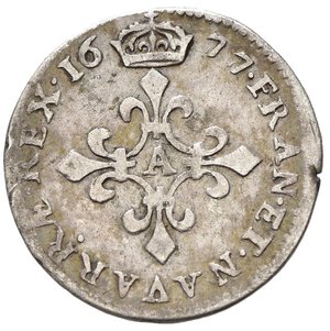 reverse: FRANCIA. Luigi XIV (1643-1715). 4 Sols 1677 A. Ag (1,56 g). KM#232.1. MB-BB