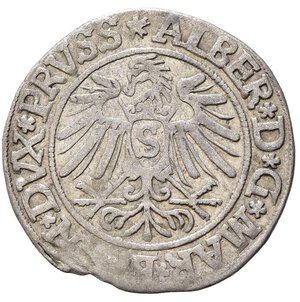 reverse: GERMANIA. Prussia. Albrecht Von Brandeburg (1525-1569). Groschen 1537. Ag (1,90 g). BB+