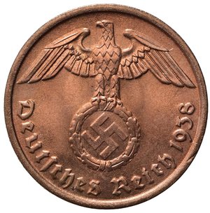 obverse: GERMANIA. Terzo Reich. 2 Reichspfennig 1938 A. FDC