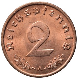 reverse: GERMANIA. Terzo Reich. 2 Reichspfennig 1938 A. FDC