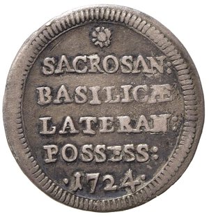 reverse: ROMA. STATO PONTIFICIO. Bendetto XIII (1724-1730). Grosso 1724 Anno I. Ag (1,27 g). Muntoni 19; MIR 2434/1 - R2. BB+/qSPL
