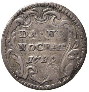 reverse: ROMA. STATO PONTIFICIO. Bendetto XIII (1724-1730). Grosso DA NE NOCEAT 1729. Ag (1,24 g). Muntoni 15; Mir 2449/1 Rara. BB+
