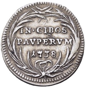 reverse: ROMA. Stato Pontificio. Clemente XII (1730-1740). Grosso IN CIBOS PAVPERVM 1738. Ag (1,50 g). MIR 2516. BB