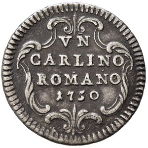 reverse: ROMA. Stato Pontificio. Benedetto XIV (1740-1758). Carlino Romano 1750 Anno X. Ag (2,81 g). MIR 2619/7. Raro. BB