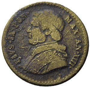 obverse: ROMA. Stato Pontificio. Pio IX (1846-1870). FALSO D EPOCA di 2,50 scudi. AE dorato (1,95 g). MB