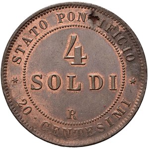 reverse: ROMA. Pio IX (1846-1870). 4 soldi 1868 anno XXIII. SPL+