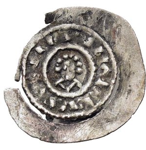 obverse: VENEZIA. Enrico IV o V di Franconia (1056-1125). Denaro scodellato Mi (0,46 g). Raro. Montenegro 16-19. Tondello incompleto. MB