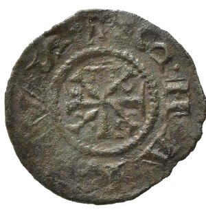 obverse: VENEZIA. Giovanni Dandolo (1280-1289). Quartarolo Mi (0,55 g). Sigle VNCE disposte a croce - R/croce accantonata da quattro gigli. Montenegro 63 R2. qBB