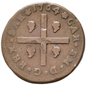 reverse: Carlo Emanuele III (1730-1773). Torino. Monetazione per la Sardegna. Cagliarese Nuovo 1764. Cu. MIR 970/b. qBB