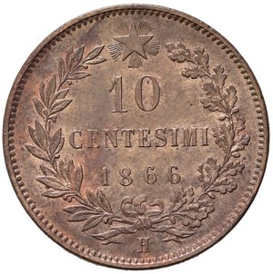 reverse: Vittorio Emanuele II (1861-1878). 10 Centesimi 1866 H (Birmingham). Gig. 94. qFDC  