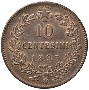 reverse: Umberto I (1878-1900). 10 centesimi 1893 BI (Birmigham). Cu. Gig. 48. qFDC