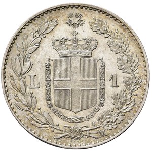 reverse: UMBERTO I (1878-1900). 1 Lira 1887. Gig. 38. qFDC