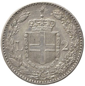 reverse: Umberto I (1878-1900). 2 Lire 1887 Roma. Ag. Gig. 31. BB+/qSPL