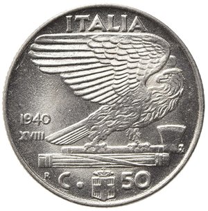 reverse: Vittorio Emanuele III (1900-1943). 50 centesimi 1940 magnetica 