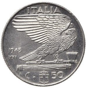 reverse: Vittorio Emanuele III (1900-1943). 50 centesimi 1943 