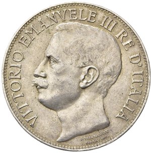 obverse: Vittorio Emanuele III (1900-1943). 5 lire 1911 