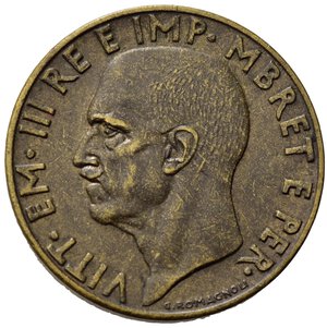 obverse: Vittorio Emanuele III (1900-1943). ALBANIA. 0,10 lek 1940 XVIII. Gig.15. BB+