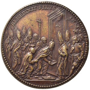 reverse: MEDAGLIE PAPALI. ROMA. Benedetto XIII (1724-1730). Medaglia anno II 1725 