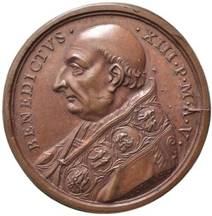 obverse: MEDAGLIE PAPALI. ROMA. Benedetto XIII (1724-1730). Medaglia anno V 