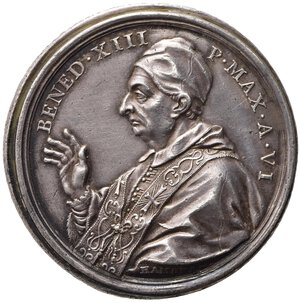 obverse: MEDAGLIE PAPALI. ROMA. Benedetto XIII (1724-1730). Medaglia anno VI  