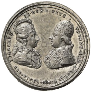 obverse: PAPALI. Pio VI (1775-1799). Medaglia 1782 Viaggio a Vienna. Metallo bianco (43,6 mm - 34 g). SPL