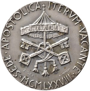 reverse: ROMA. Medaglia Sede Vacante 1978 II. Camerlengo Card. Villot. Ag (31,94 g - 39,9 mm) Opus Vistoli. Boccia 130. FDC