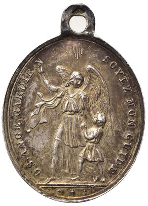 reverse: MEDAGLIE RELIGIOSE. Francia. Sec. XIX. Medaglia con San Luigi Gonzaga Ag (1,94 g). qFDC