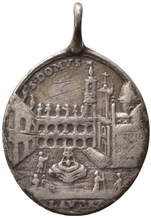 obverse: MEDAGLIE RELIGIOSE. LORETO. Sec. XVIII. Medaglia con Madonna di Loreto Ag (8,10 g). qBB