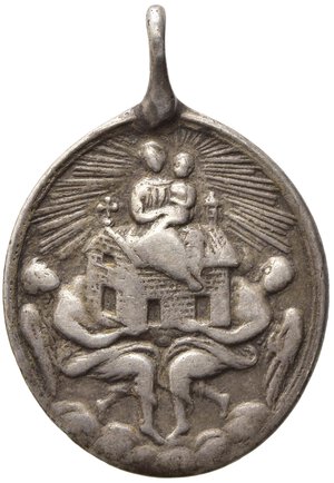 reverse: MEDAGLIE RELIGIOSE. LORETO. Sec. XVIII. Medaglia con Madonna di Loreto Ag (8,10 g). qBB