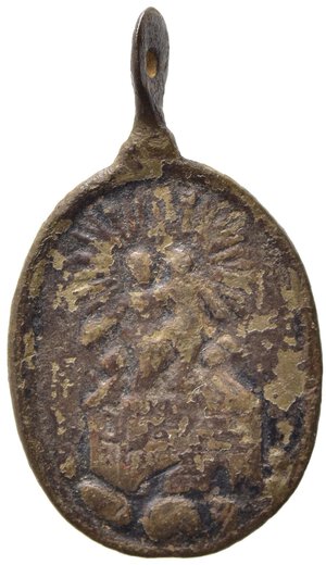 obverse: MEDAGLIE RELIGIOSE. LORETO. Sec. XVIII. Medaglia San Venanzio - Madonna di Loreto. AE (2,22 g). qBB