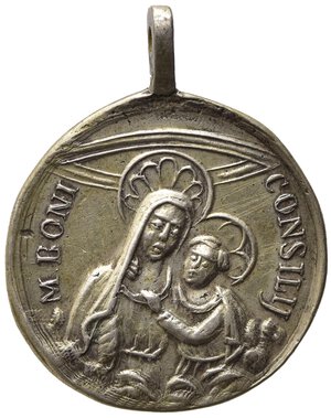 obverse: MEDAGLIE RELIGIOSE. Sec. XIX. Medaglia con Santa Zta di Lucca Ag (3,92 g). SPL