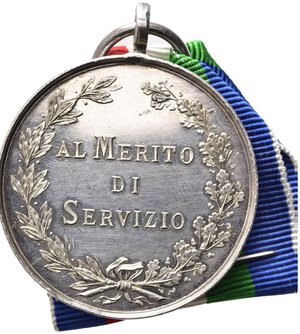 reverse: MILITARI. Medaglia al merito di servizio. Regia Zecca. Ag (21,84 g) Opus Giorgi 1907. Lucidata. SPL