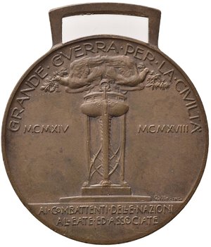 reverse: MILITARI. Medaglia Grande guerra per la civiltà 1914-198. AE (18,55 g). SPL