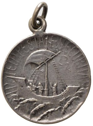 reverse: NAVI. Medaglia con San Giorgio e il drago - Nave con mare in tempesta. Ag (2,76 g - 18,8 mm). SPL