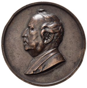 obverse: PERSONAGGI. Francesco Carrara (1805-1888), giurista e politico italiano. Lucca. 1876. AE (68,28 g - 50,6 mm). Colpetti al bordo. BB